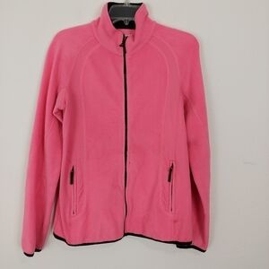 Xersion Fleece Pink Zip‎ Jacket Women's Size Small Collared Mesh Vent Pockets